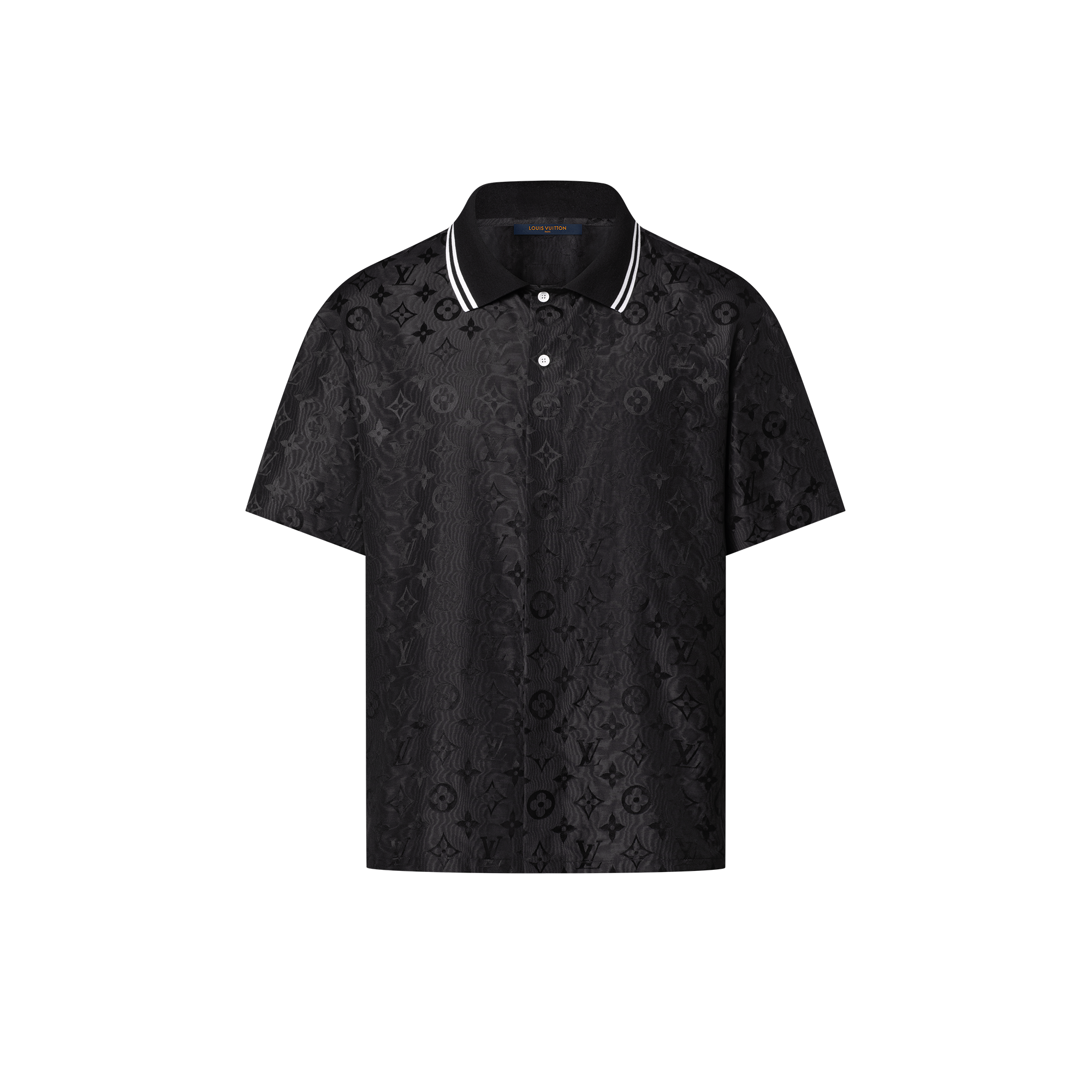 เสื้อเชิ้ตแขนสั้นผ้าไหมลาย Monogram Moire เทคนิคแจ็คการ์ด  in ผู้ชาย's เสื้อผ้า เสื้อเชิ้ตสำหรับผู้ชาย collections by Louis Vuitton (การย่อ/ขยายผลิตภัณฑ์)